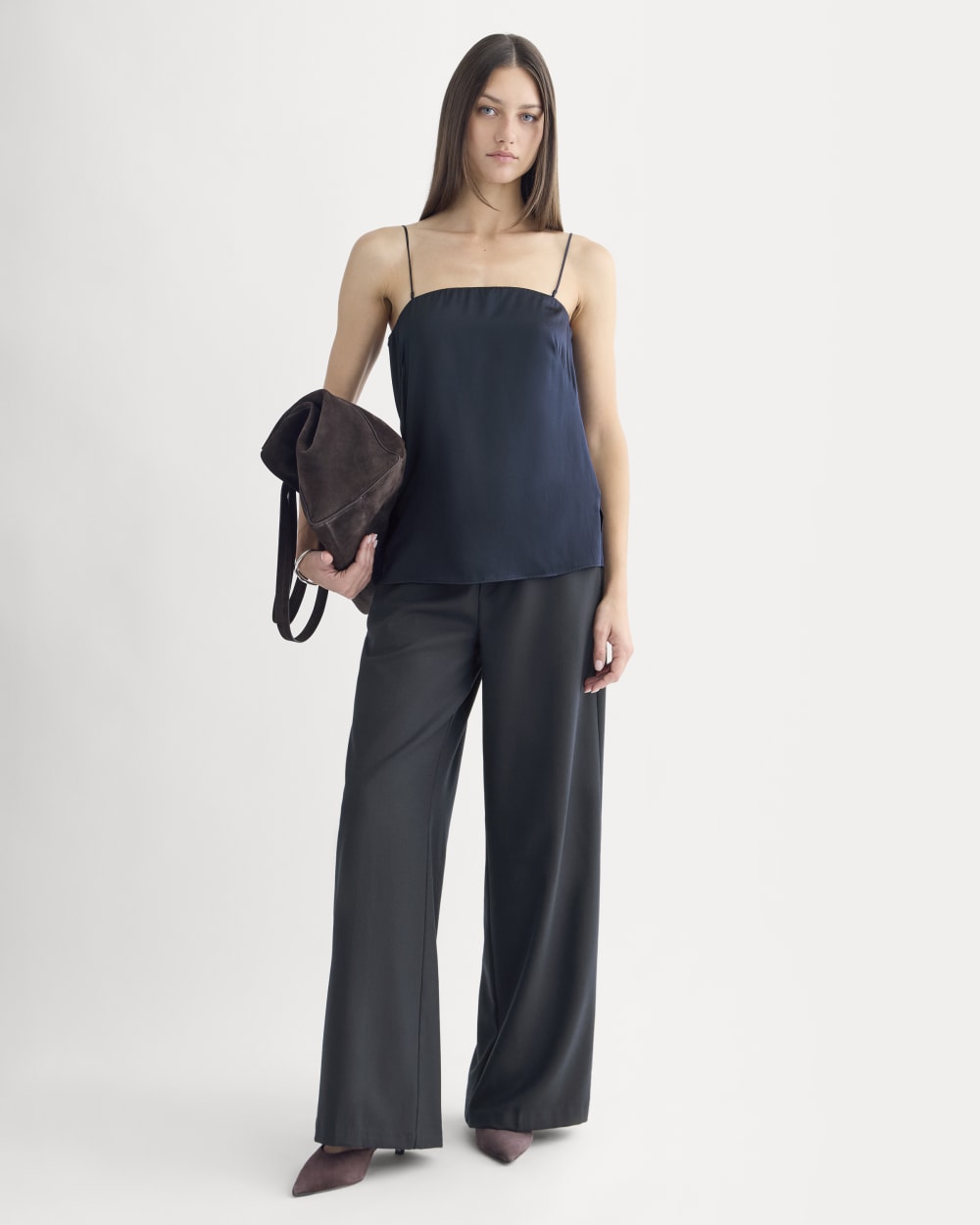 Thin Strap Cami in Silk Charmeuse | Navy – Everlane