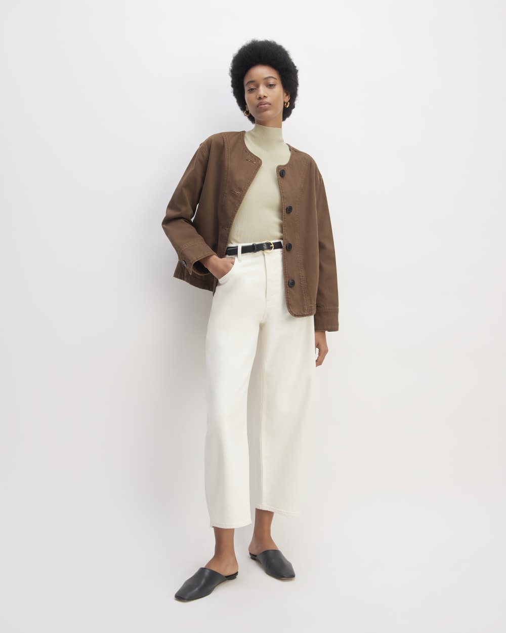 The Viscose Mock Neck Top | Beige – Everlane