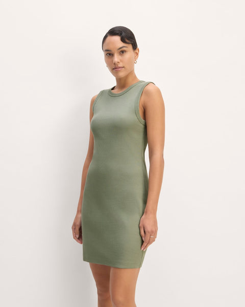 clemence mini dress sage The Ribbed Mini Dress