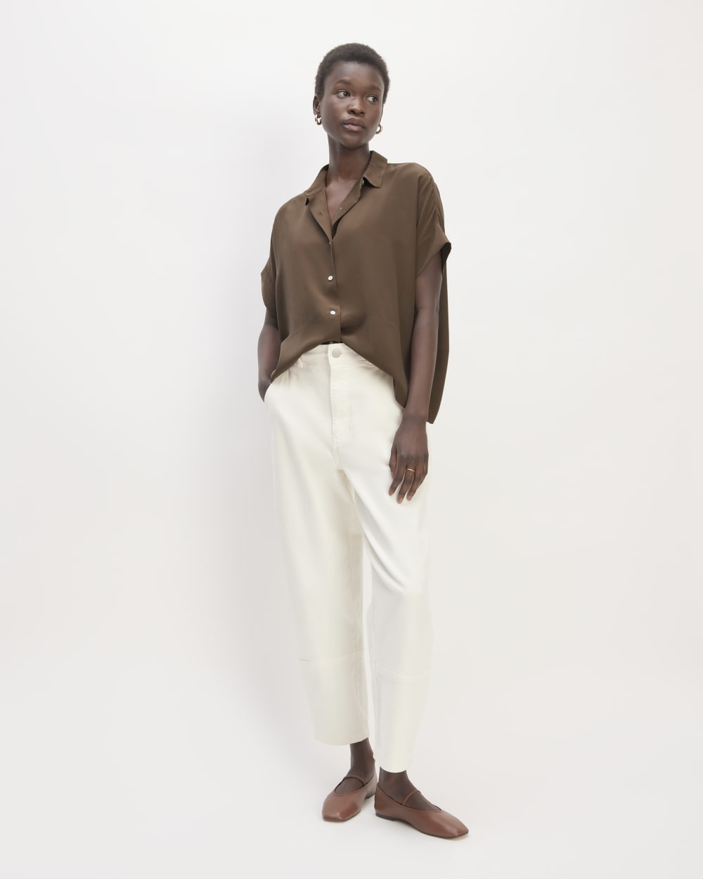 The Boxy Shirt in Washable Silk | Cocoa – Everlane