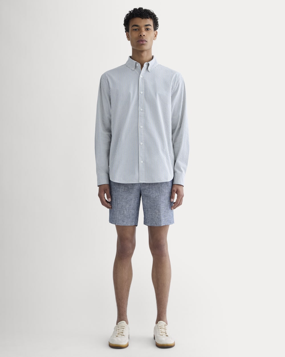 The Seersucker Long-Sleeve Shirt | Dutch Blue / Natural – Everlane