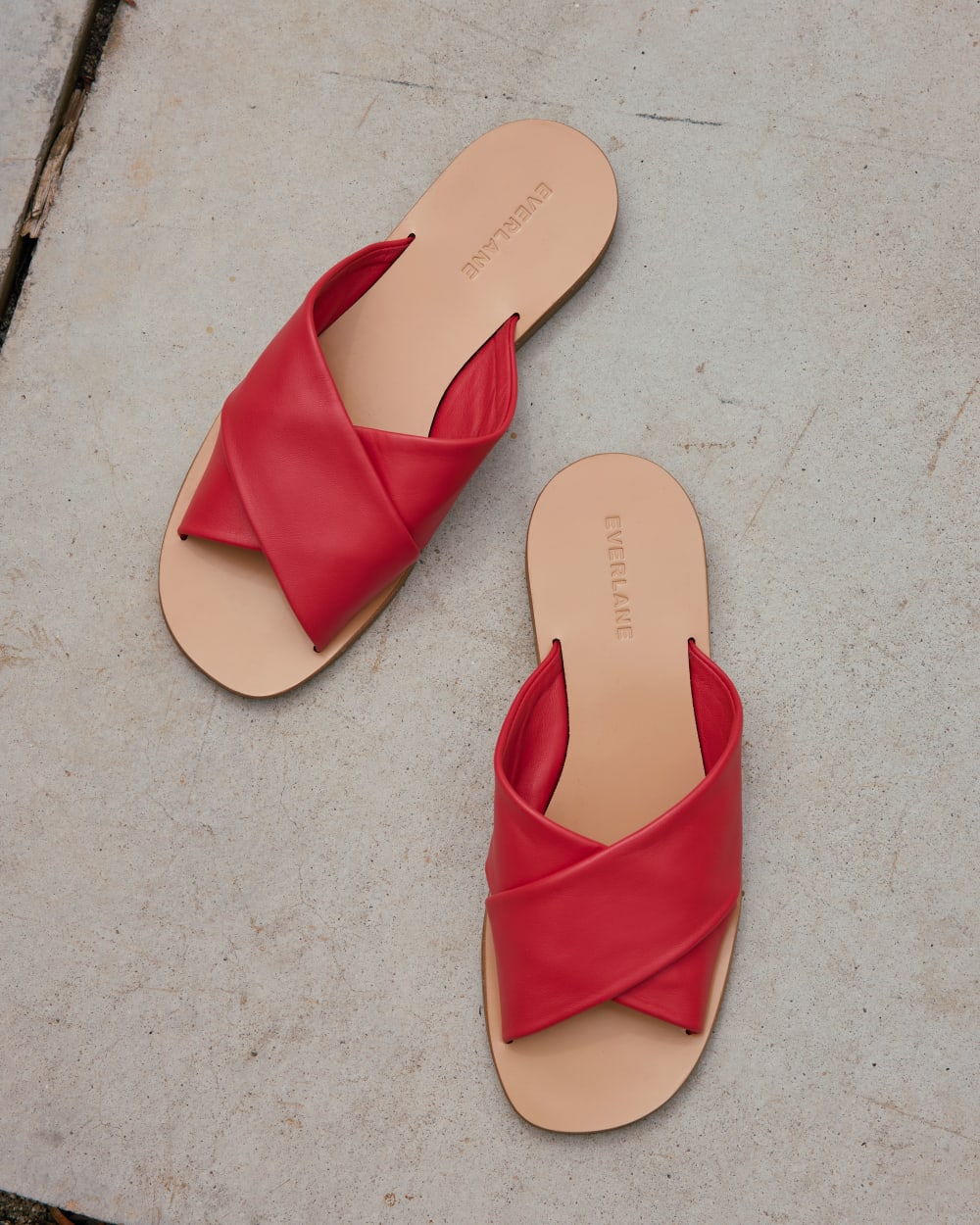 Camper Women's X-Strap Flat Sandals – Bright Red, Size 8, Comfortable & Flexible
