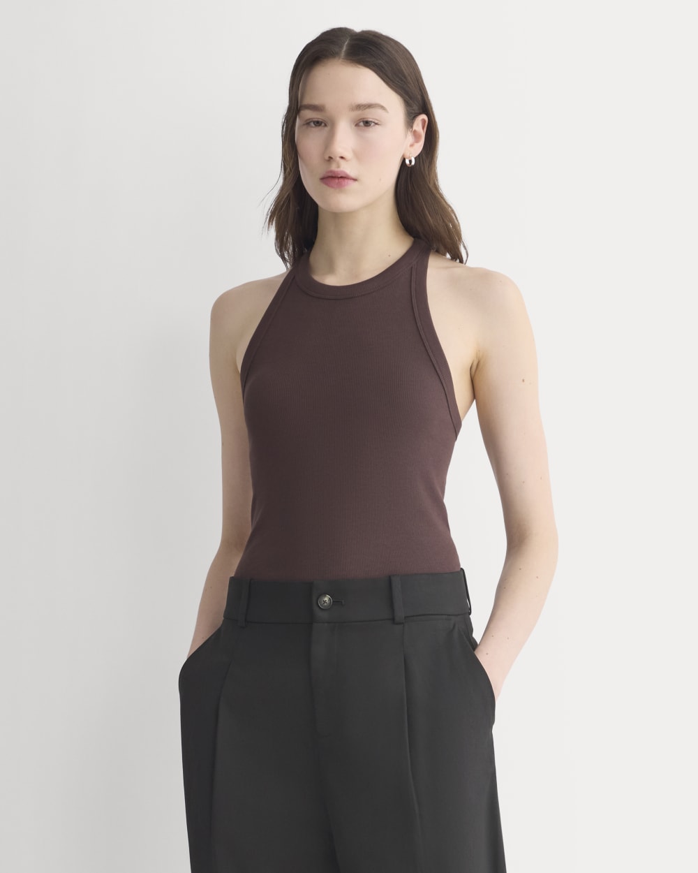 womens-luxe-rib-racerback-tank-coffee-bean | primary