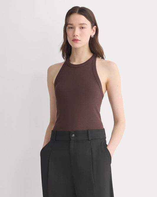 womens-luxe-rib-racerback-tank-coffee-bean | primary