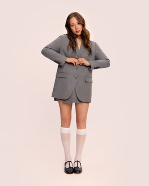 Wrap Mini Skort in Tailor Twill | Heather Graphite
