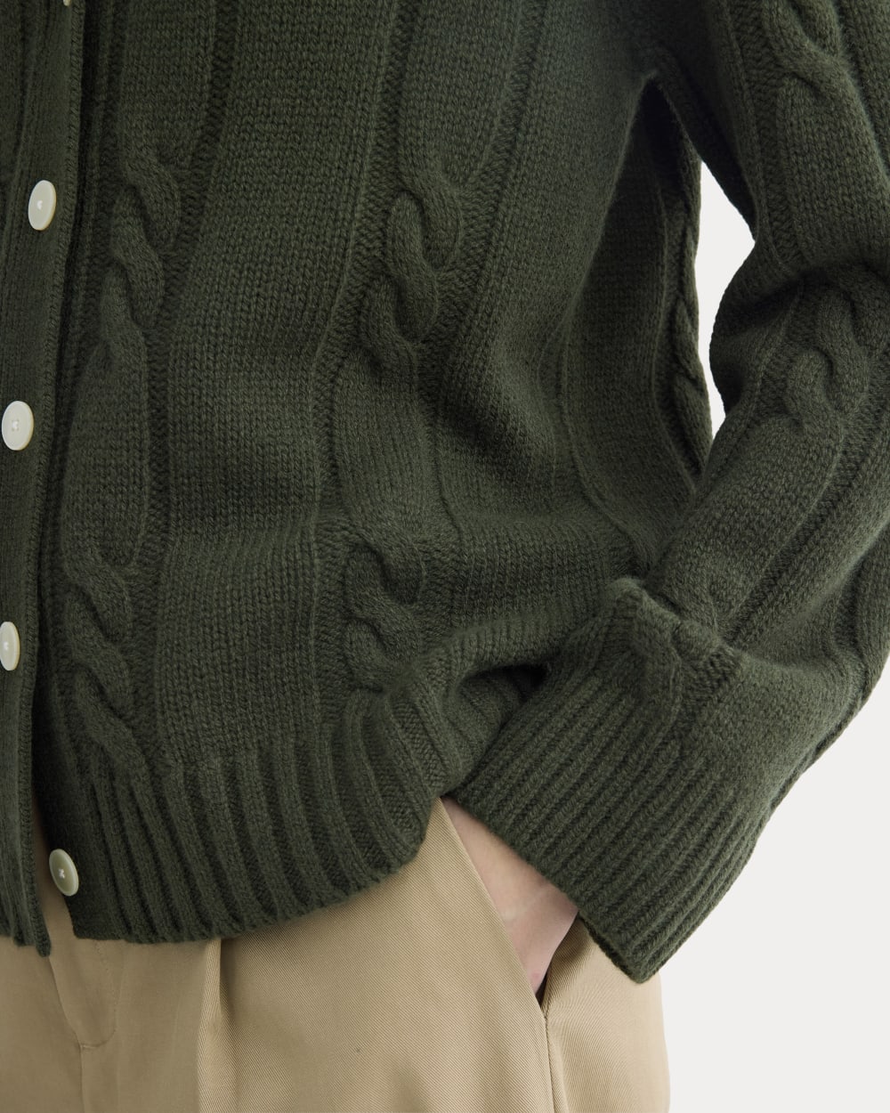 Cable Cardigan in Extrafine Luxe Merino | Dark Forest – Everlane