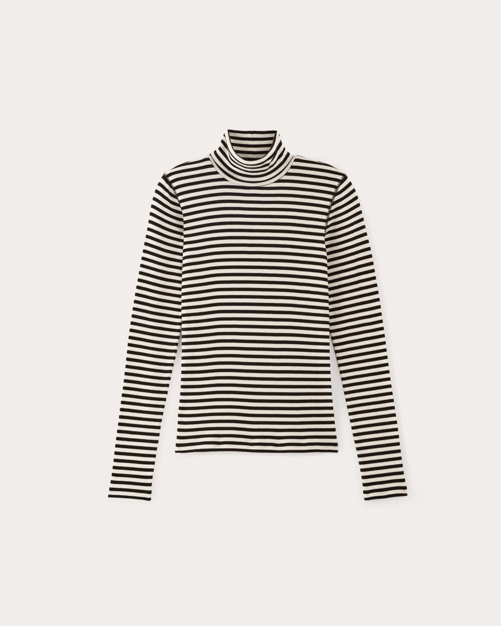 The Luxe Rib Turtleneck | Bone / Black – Everlane
