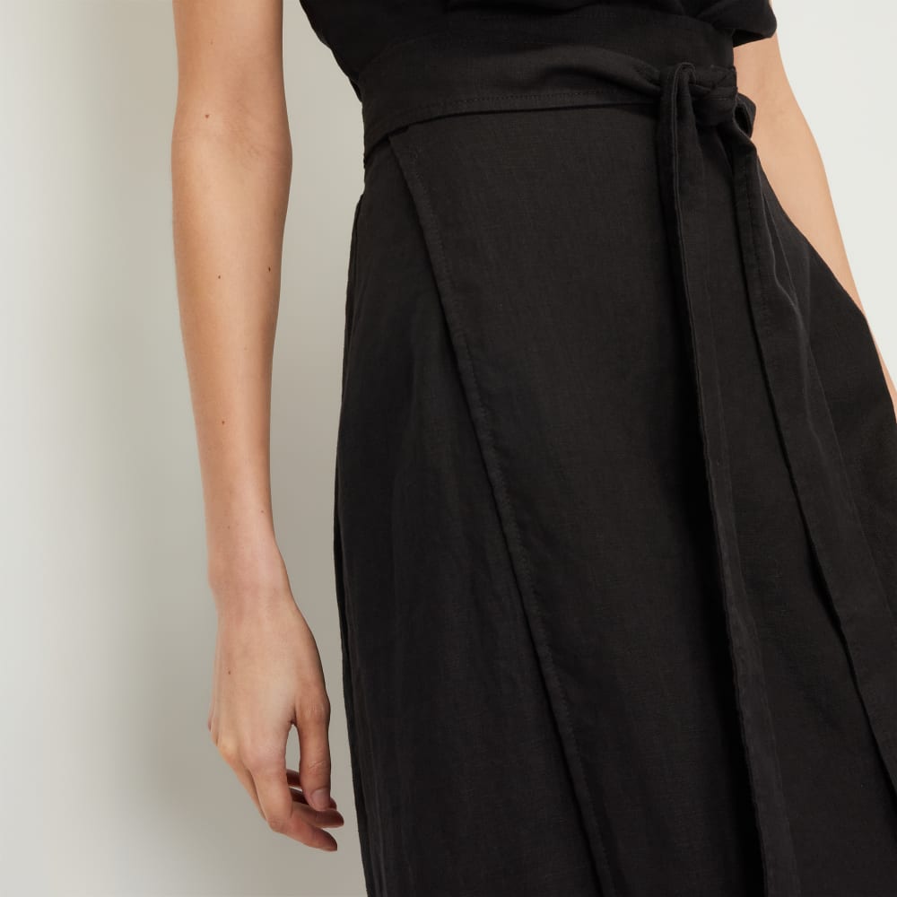 womens-linen-wrap-skirt-black