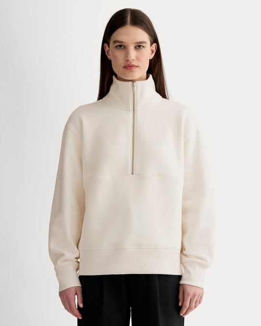womens-laid-back-fleece-half-zip-sweatshirt-bone | primary