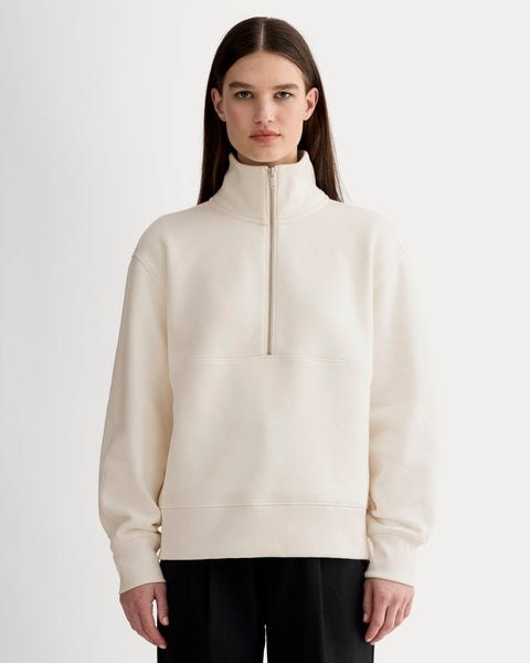 Luxe Fleece Half-Zip Sweatshirt | Bone – Everlane