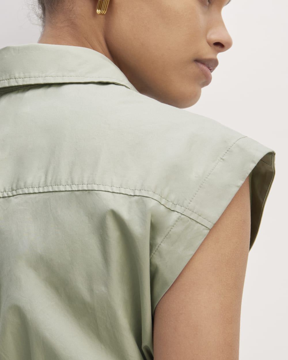 The Supima Cotton Short-Sleeve Shirt Dress | Sage Green Everlane The Supima Cotton Short-Sleeve Shirt Dress | Sage Green Everlane