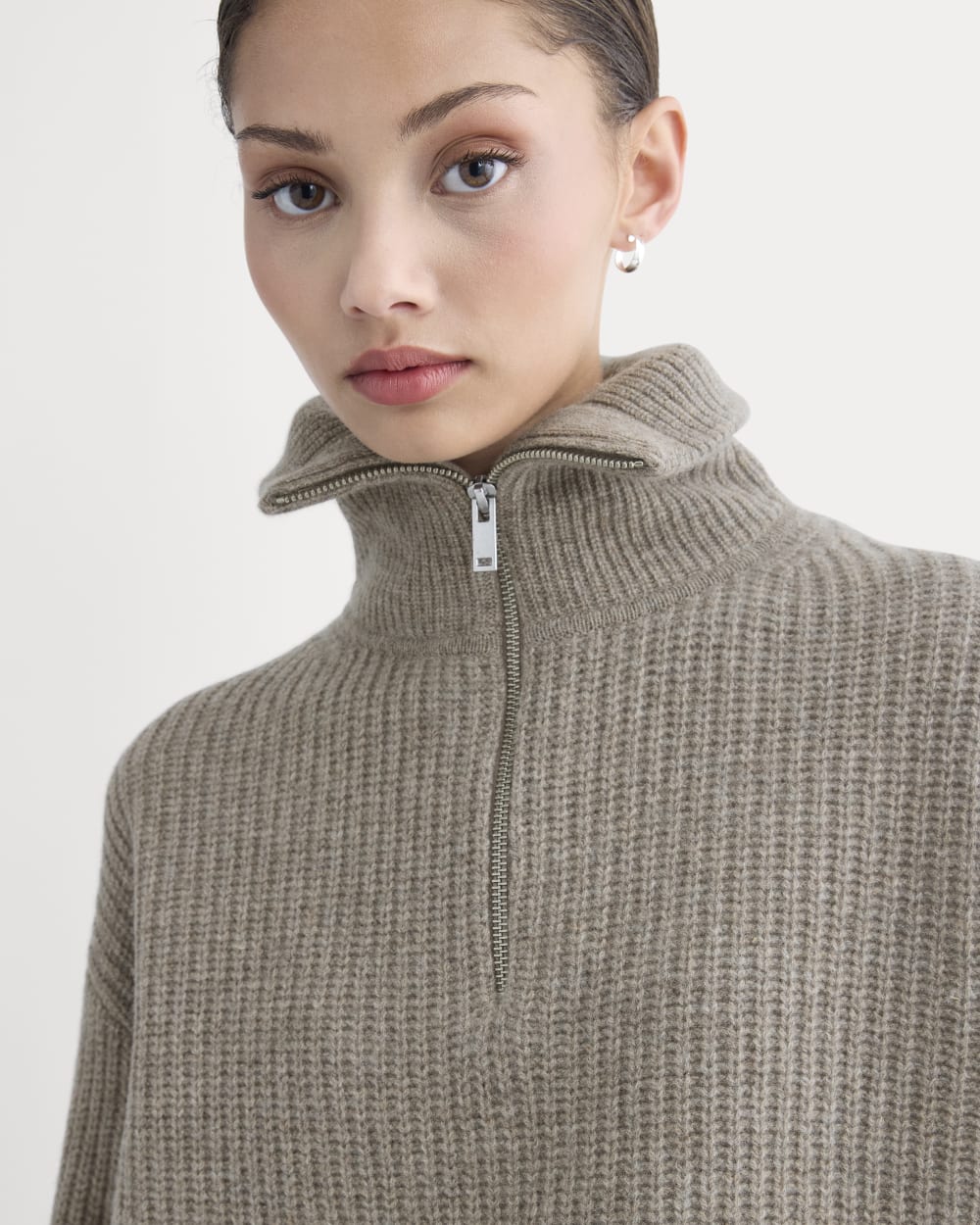 womens-half-zip-sweater-in-luxe-merino-heather-soft-taupe
