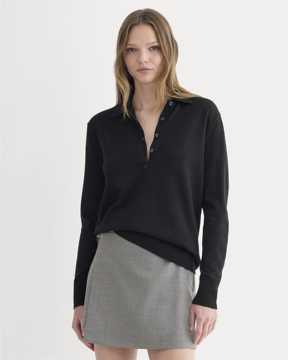 womens-oversized-polo-sweater-merino-black | primary
