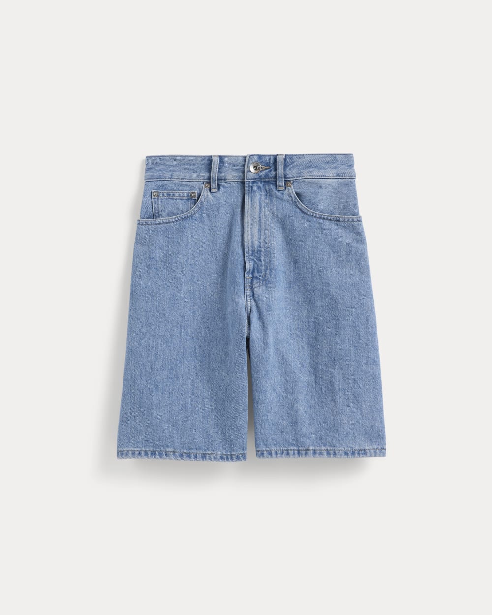 The Long A-Line Denim Short Light Indigo – Everlane