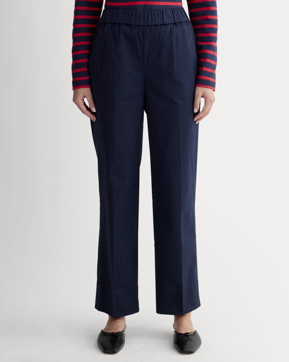 パンツ everyone easy slacks fabric (NAVY) 4a1a4d739b9785c054f9ad639ece5c