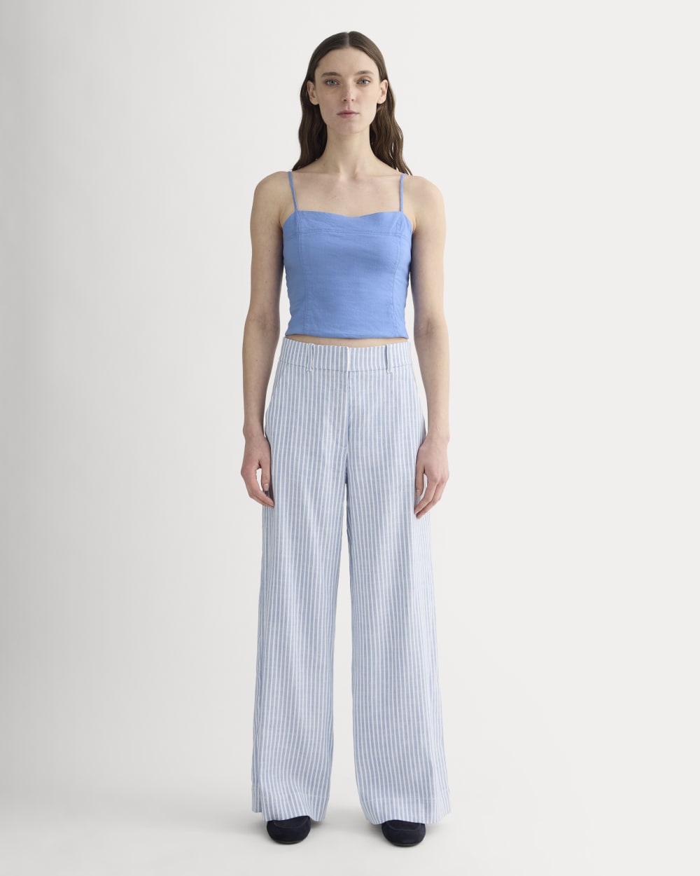 womens-seamed-top-stretch-linen-bluebell