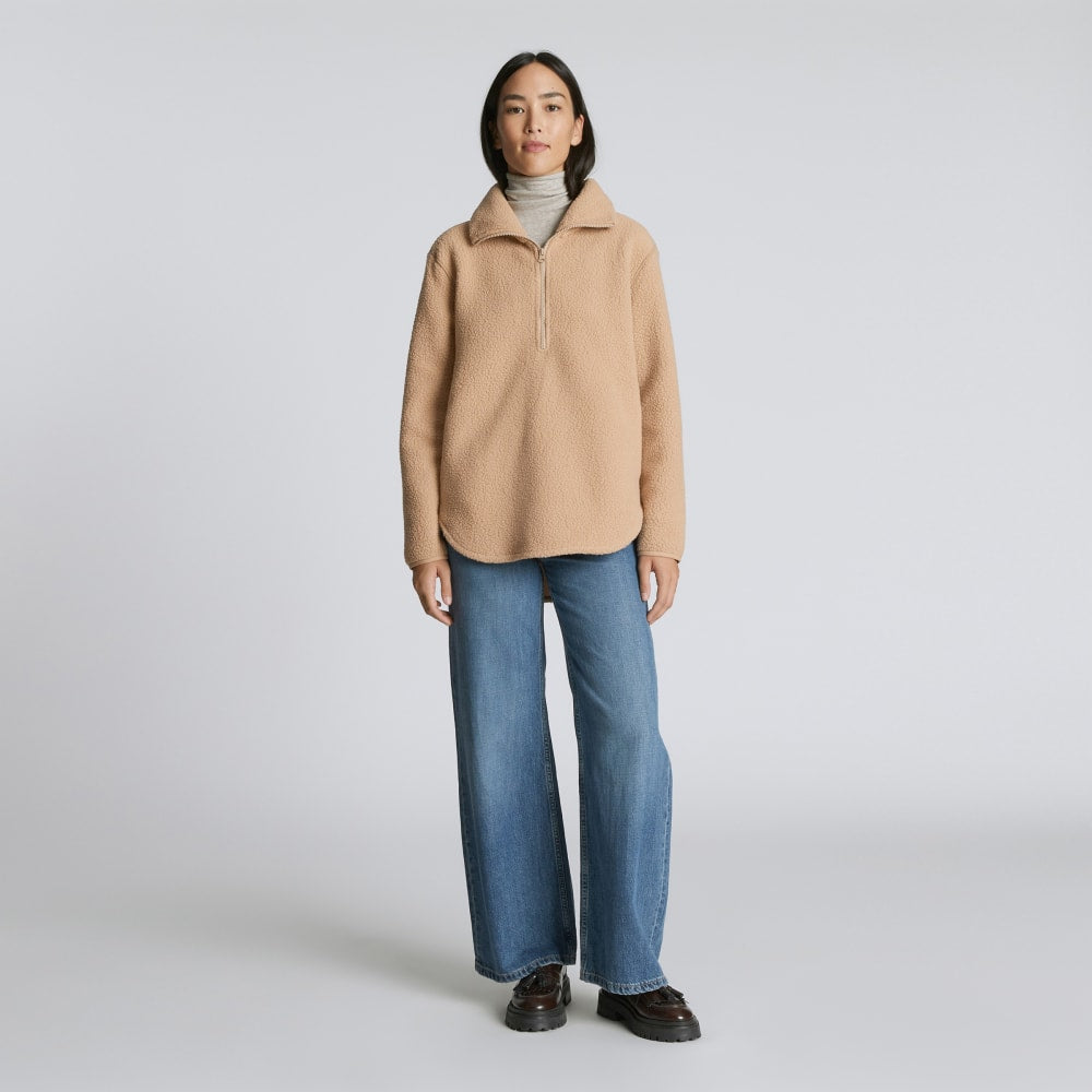 womens-renew-fleece-half-zip-tan