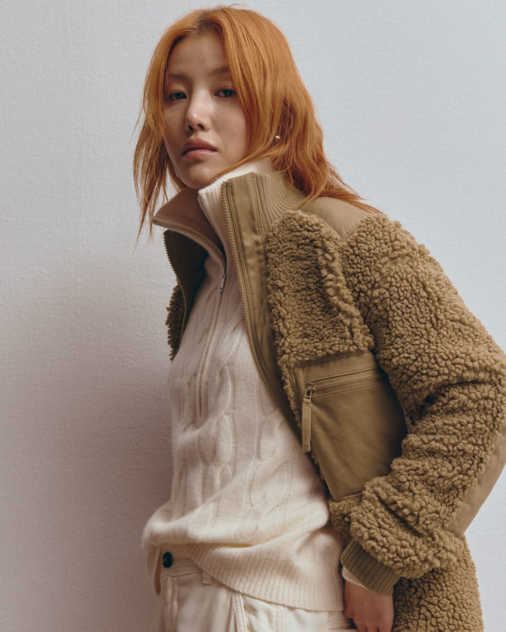 The Cable Half-Zip in Luxe Merino | Bone – Everlane