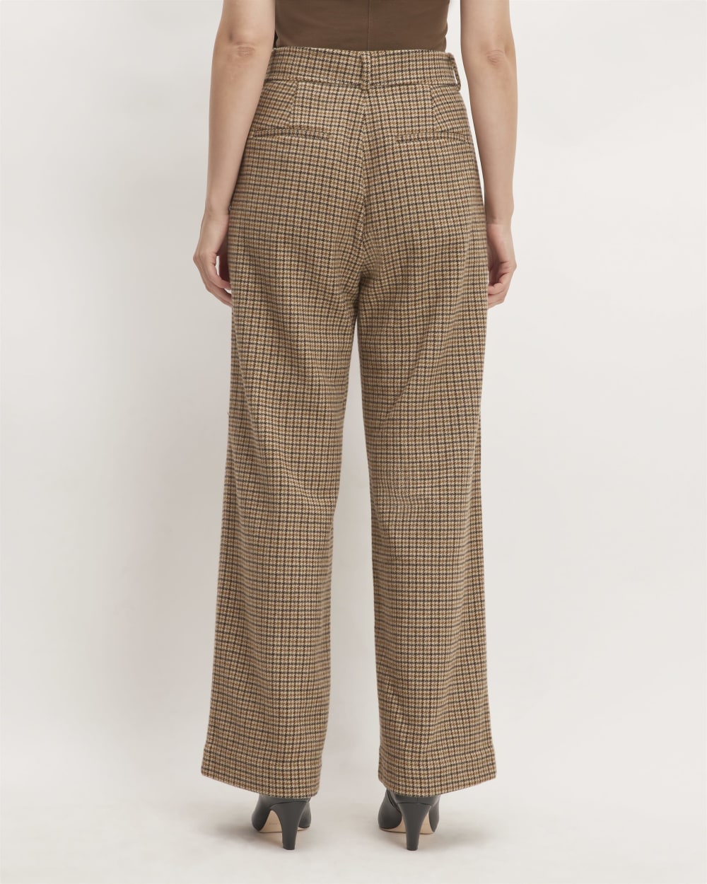 The ReWool® Way-High Drape Pant | Camel Houndstooth – Everlane