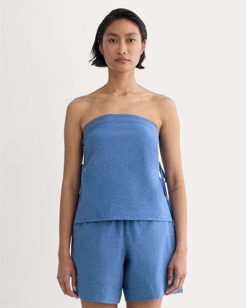 The Seersucker Tube Top | Soft Cobalt – Everlane
