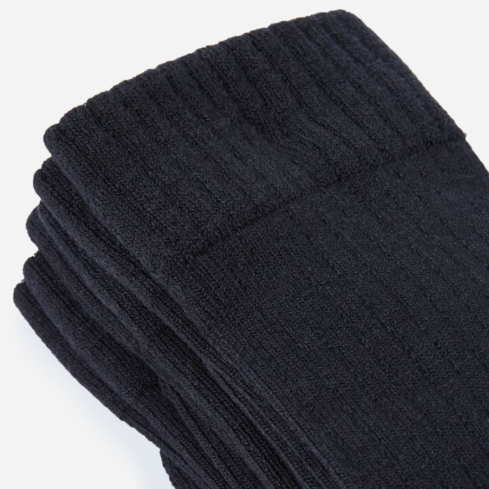 unisex-organic-ribbed-crew-sock-3pack-black | alt