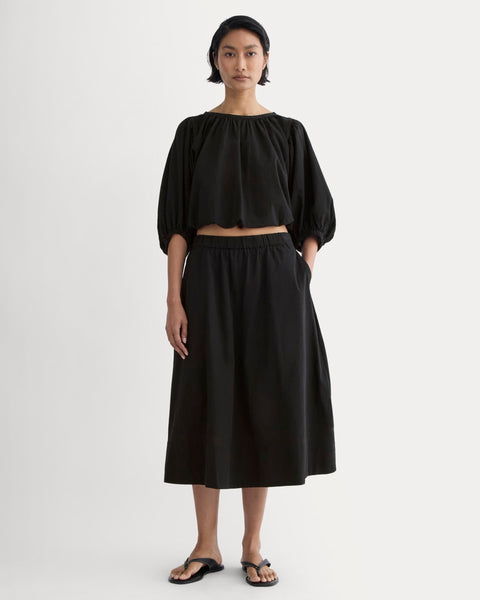 The Gauze Tiered Skirt | Black – Everlane