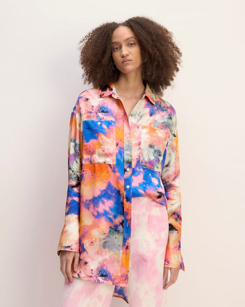 The Everlane x Marques' Almeida Satin Tie-Dye Shirt | Multi