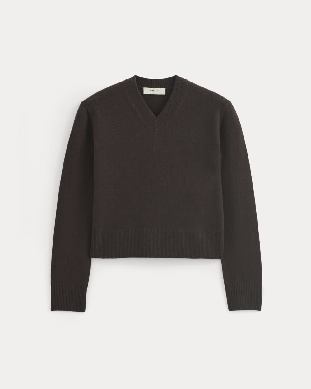 womens-cashmere-cropped-high-v-sweater-dark-chocolate | alt