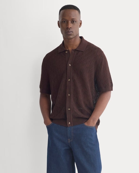 mens-open-knit-resort-shirt-coffee-bean | primary