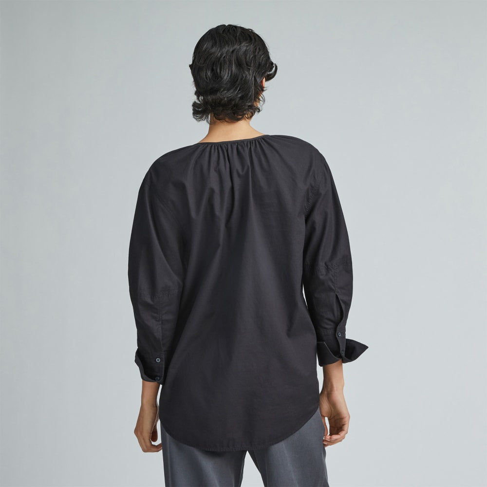 womens-silky-cotton-balloon-sleeve-top-black