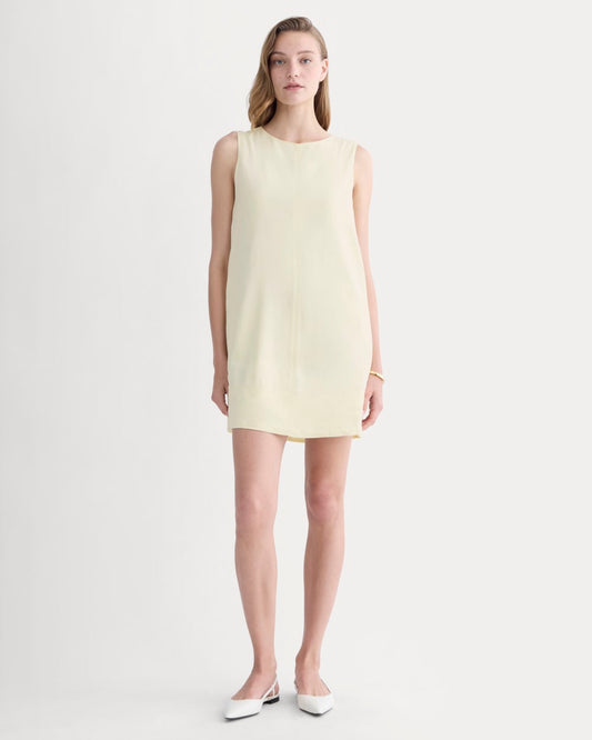 womens-shift-dress-in-stretch-linen-light-yellow | primary