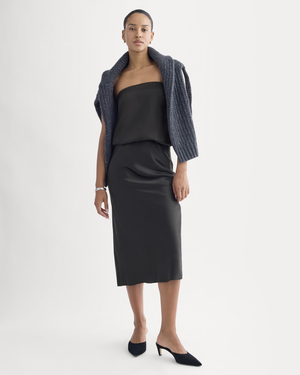 Thin Strap Cami in Silk Charmeuse | Black – Everlane