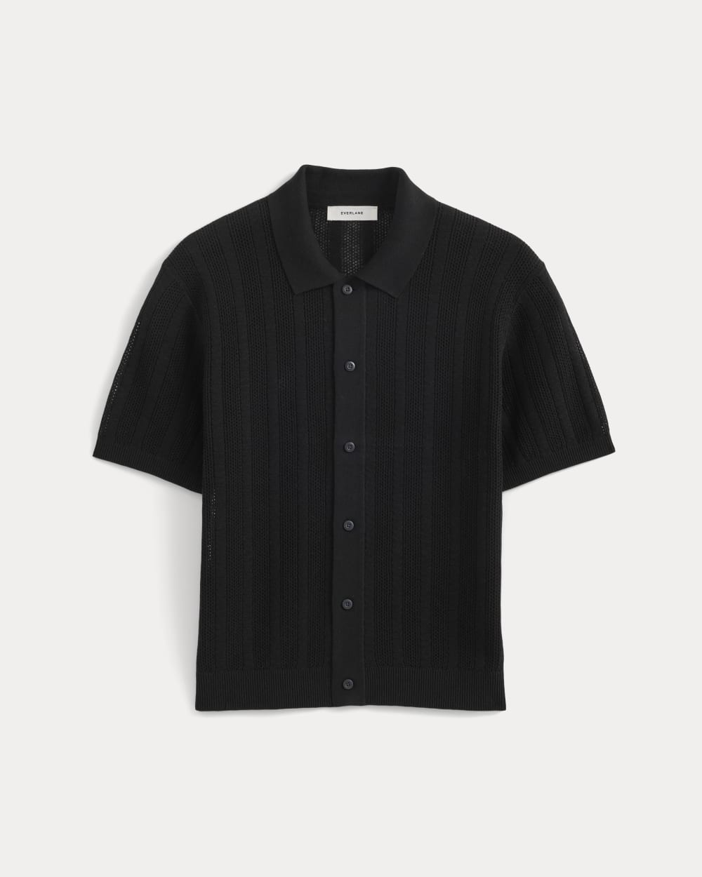 mens-textured-knit-resort-shirt-black | alt