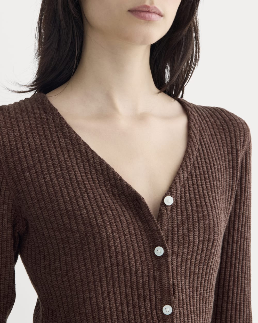 The Cozy Rib Cardigan | Dark Mahogany – Everlane