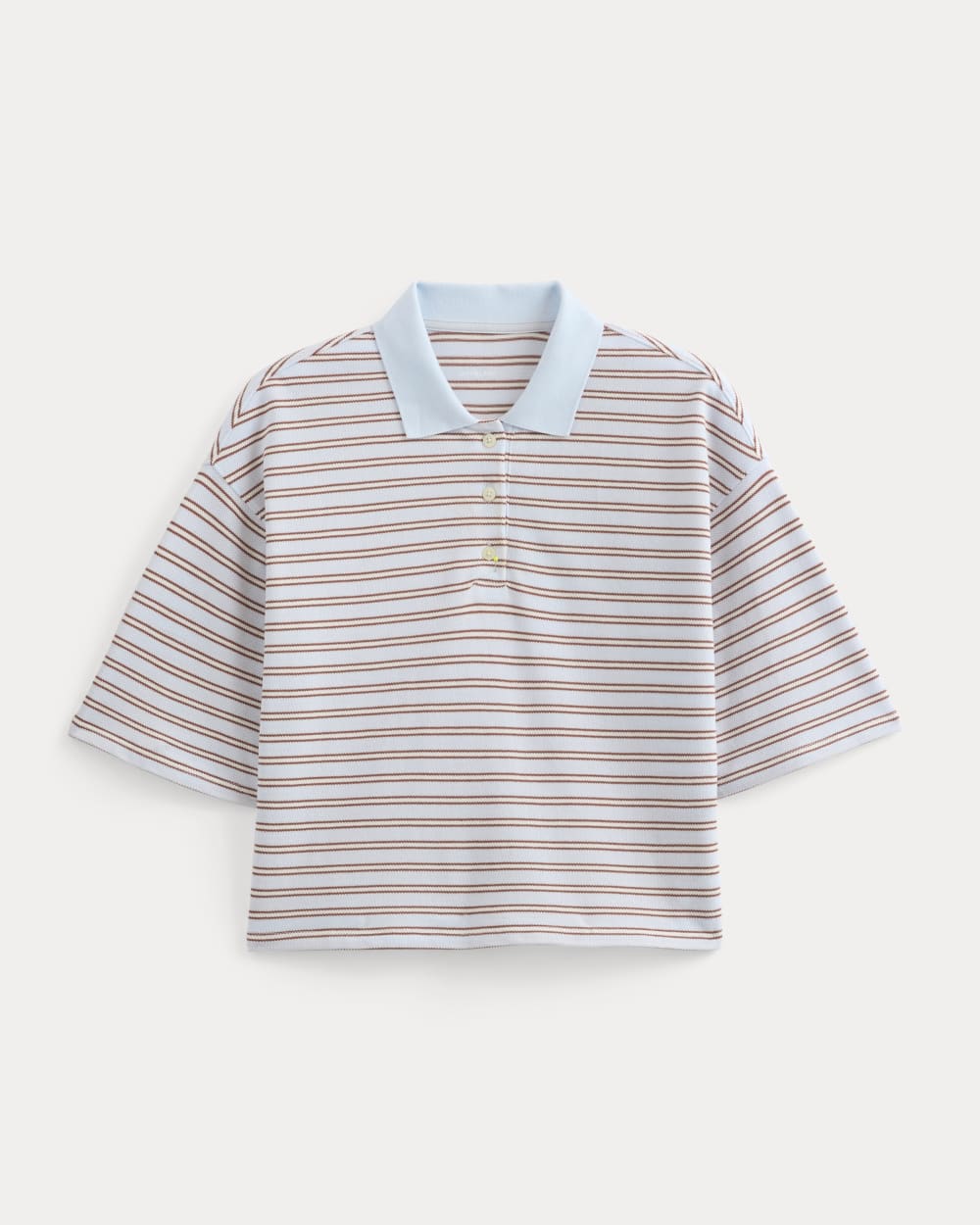 womens-pique-boxy-polo-skywriting-henna-gardenia | alt