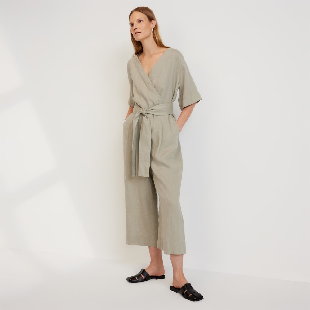 womens-linen-cross-front-jumpsuit-seagrass | primary
