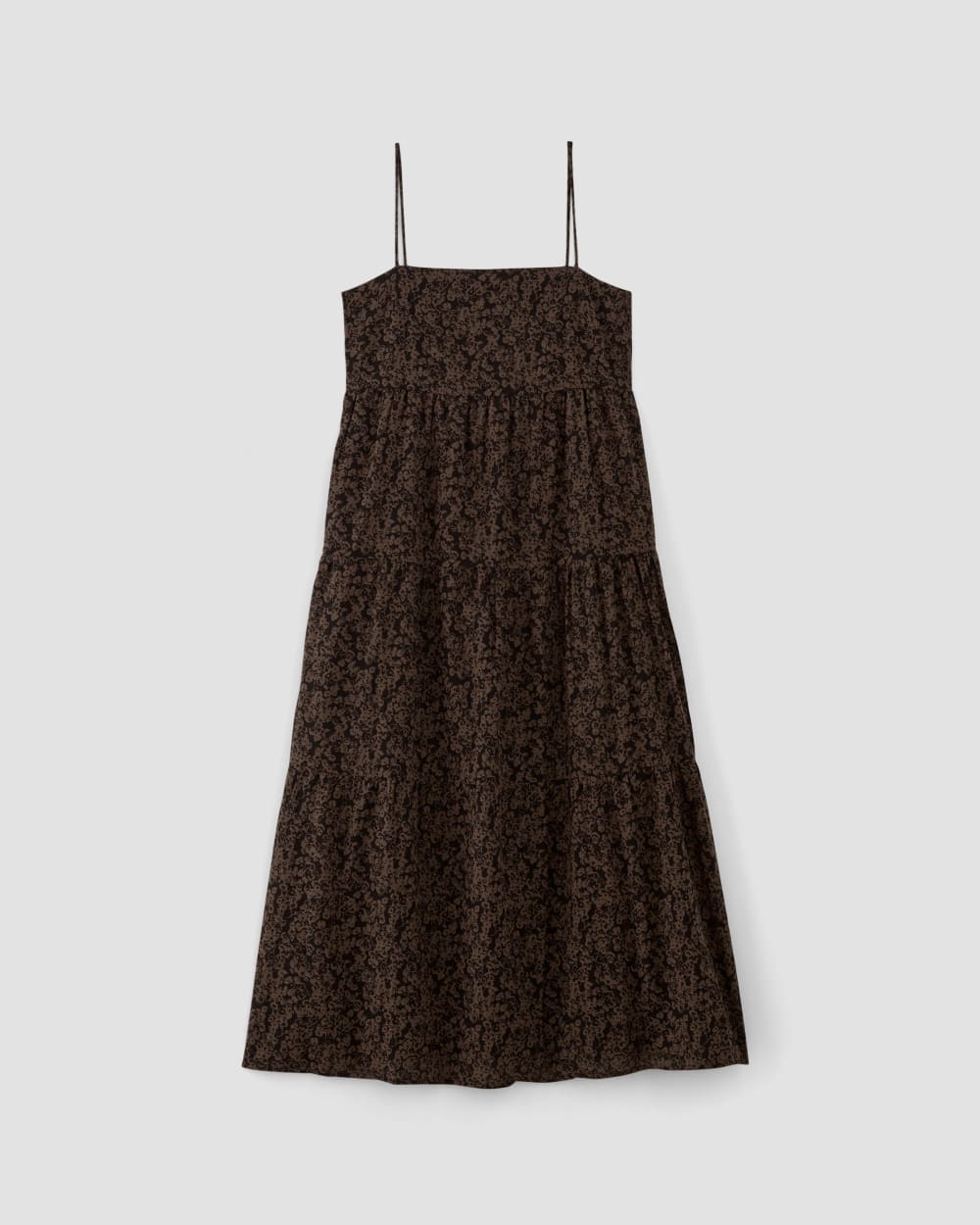 The Gauze Tiered Dress | Black / Cocoa Small Floral Everlane The Gauze Tiered Dress | Black / Cocoa Small Floral Everlane