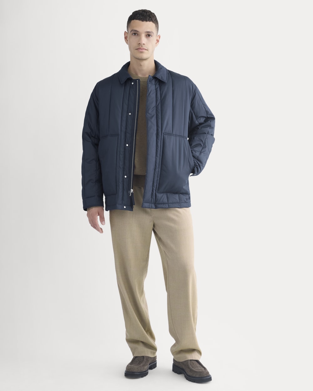 ReNew Vertical-Quilted Jacket | Navy – Everlane
