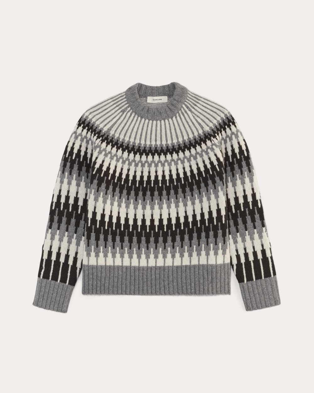 The Fair Isle Crew | Grey / Black Fair Isle – Everlane