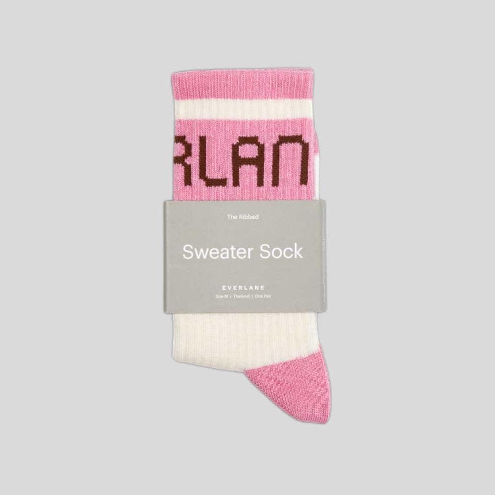 unisex-ribbed-sweater-sock-canvas-tan-fuschia-pink | alt