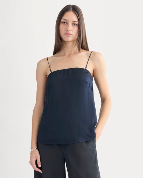 Thin Strap Cami in Silk Charmeuse | Navy – Everlane