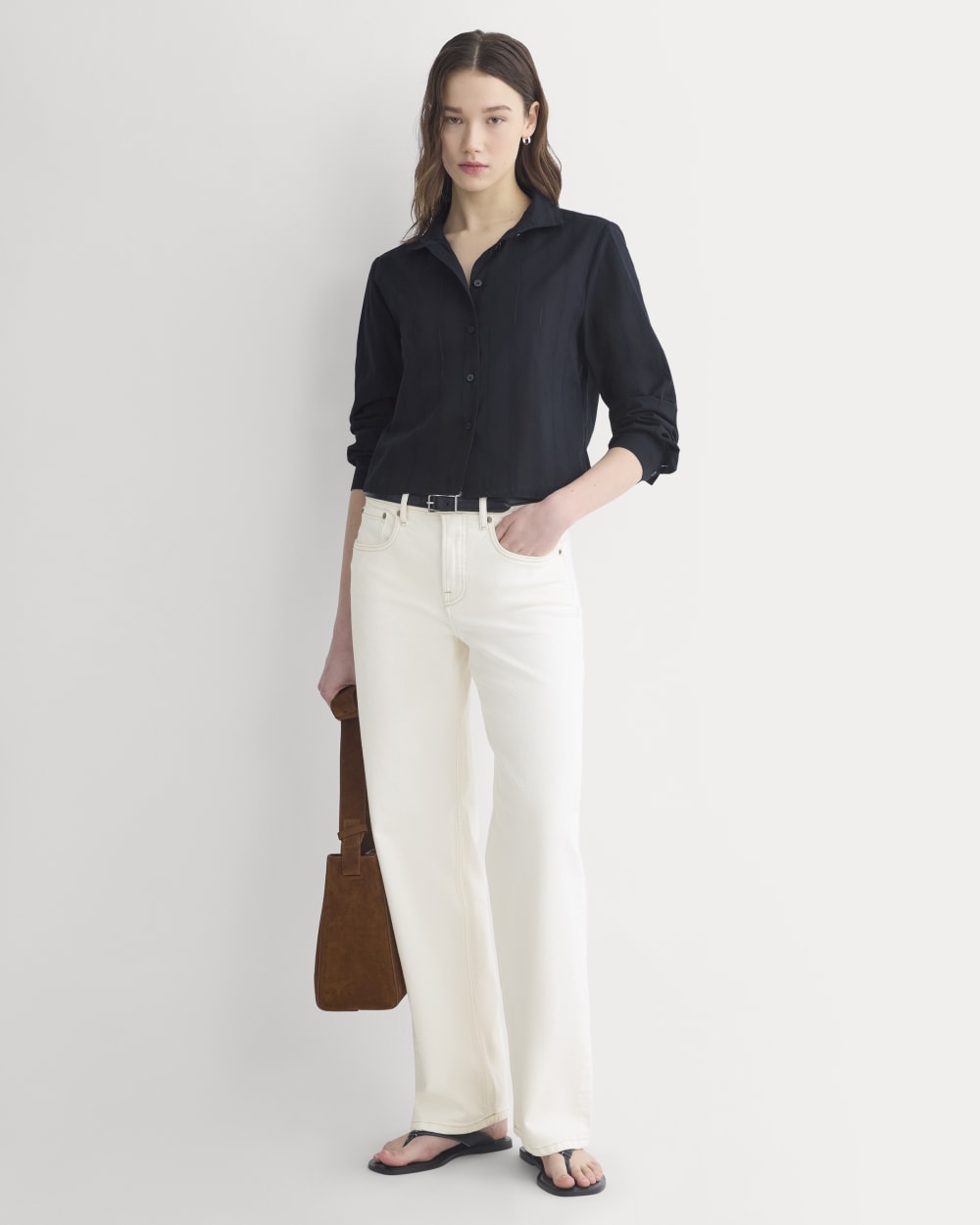 womens-textured-mini-collar-shirt-black