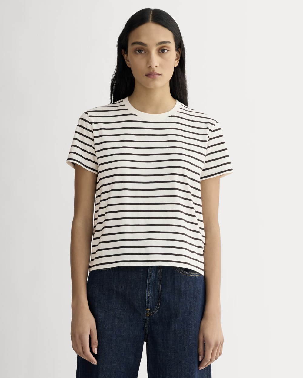 womens-organic-cotton-box-cut-tee-bone-black-stripe | primary