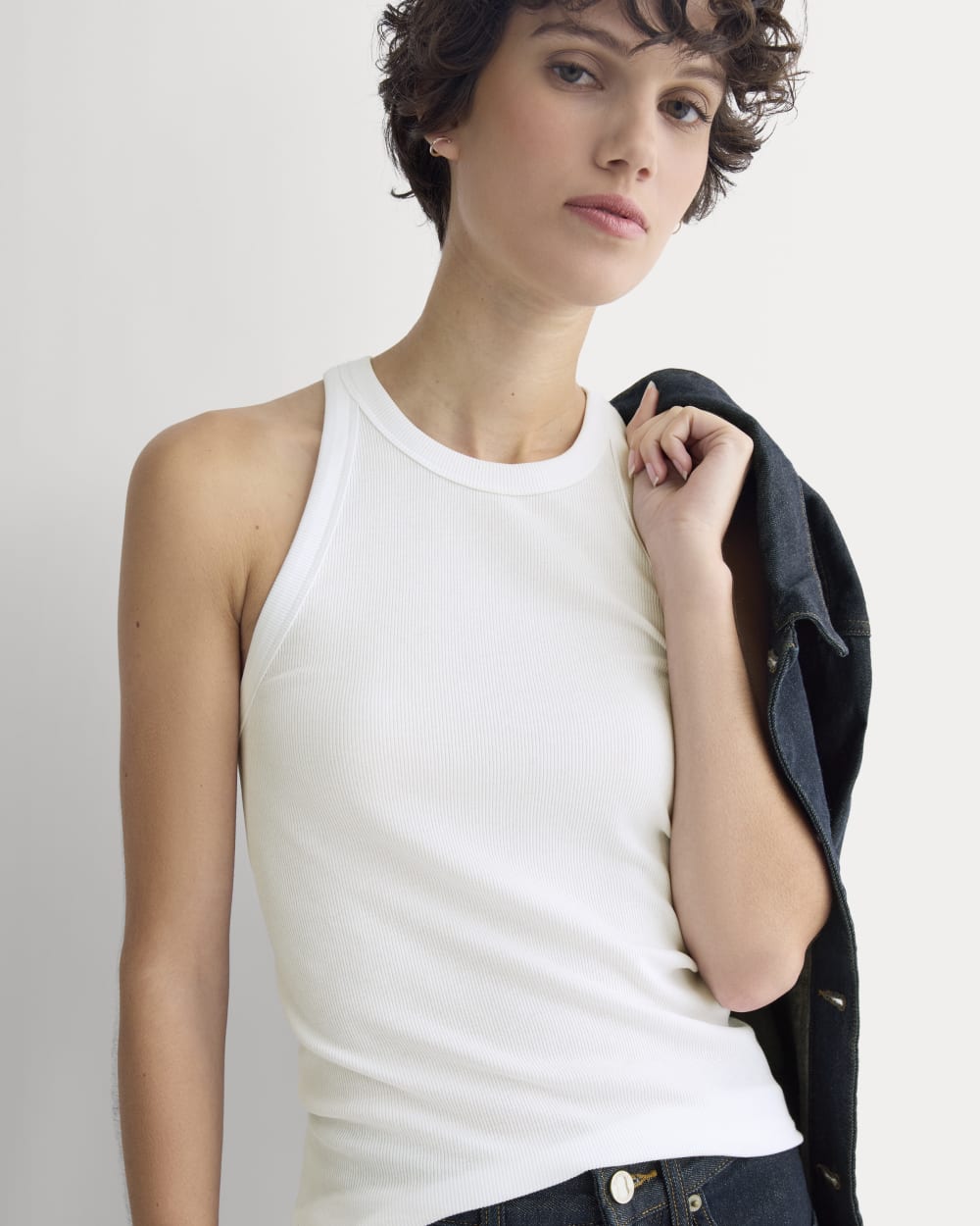 Luxe Rib Racerback Tank | White – Everlane