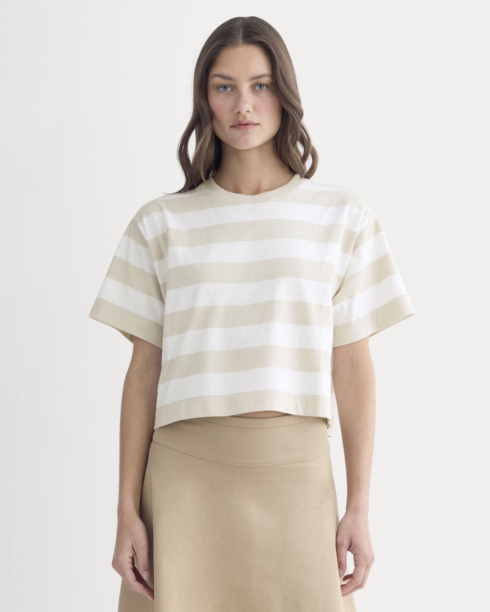 The Premium Weight Cropped Tee | Bone