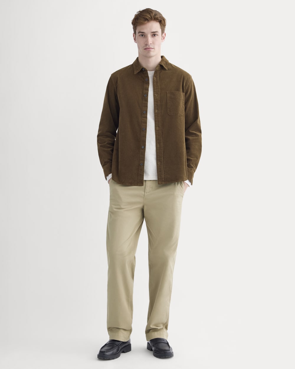 Everlane Classic Shirt, Corduroy, Cocoa, Size XS, Cotton Everlane Classic Shirt, Corduroy, Cocoa, Size XS, Cotton