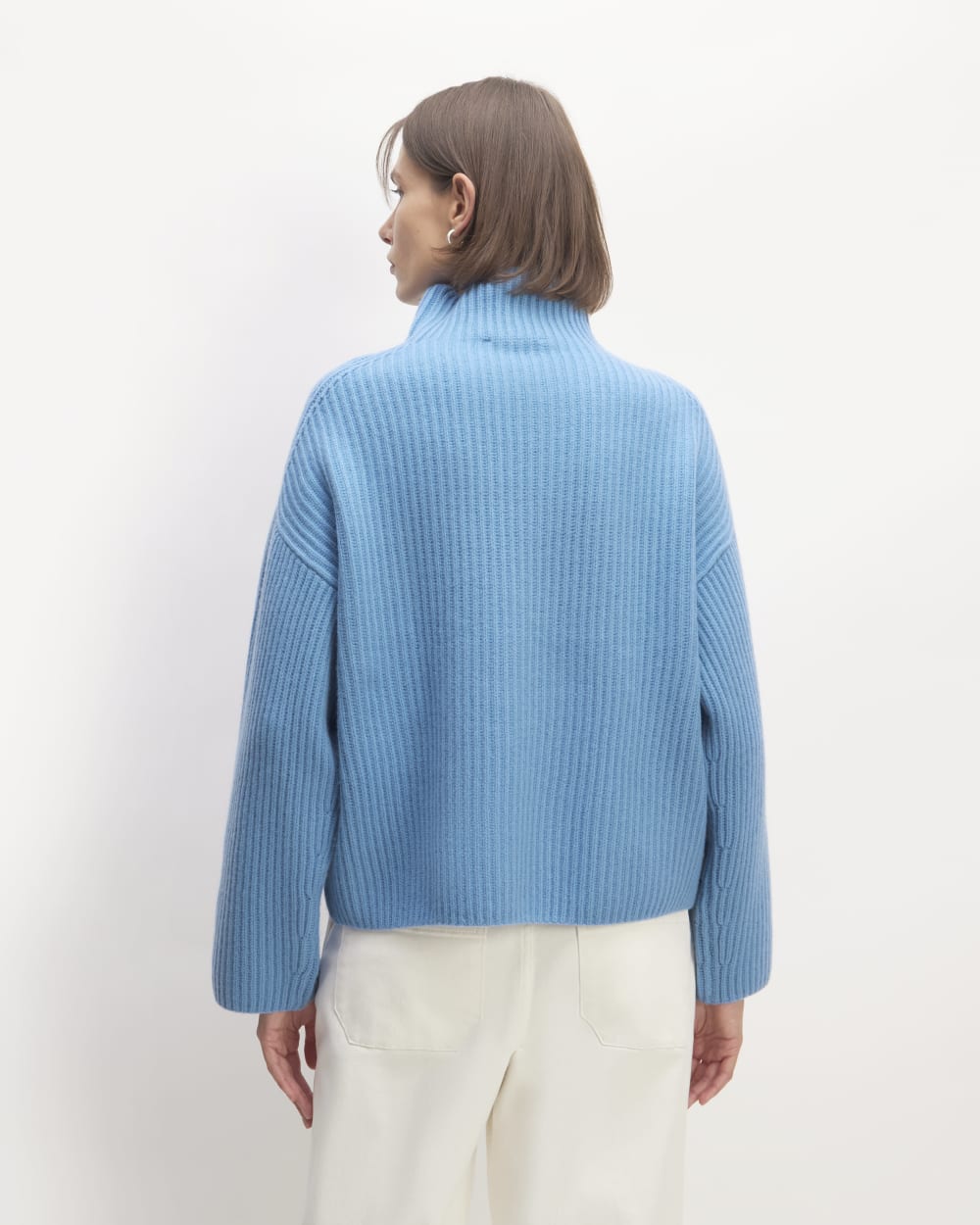 The Felted Merino Funnel-Neck Pullover | Heritage Blue – Everlane
