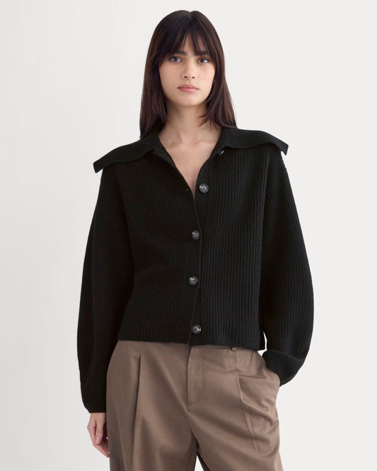 womens-fisherman-cardigan-wool-cashmere-black | primary