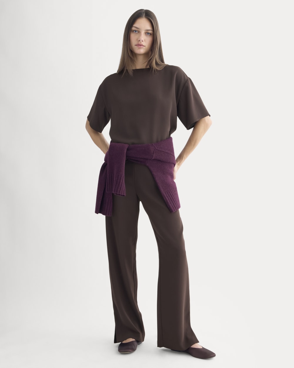 womens-drapey-crepe-top-dark-choccolate