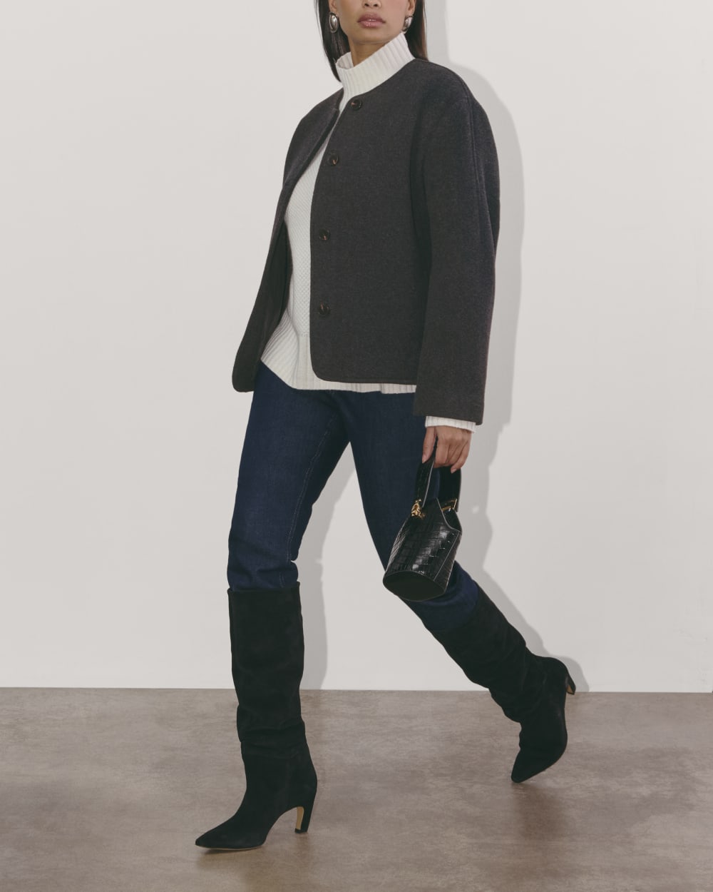 The Cocoon Coat in Wool | Heather Charcoal – Everlane